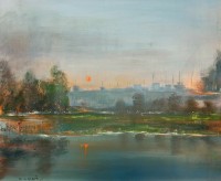 Hamid Alvi, 26 x 32 inch, Oil on Canvas, Landscape Painting, AC-HA-091 Hamid Alvi, 26 x 32 inch, Oil on Canvas, Landscape Painting, AC-HA-091